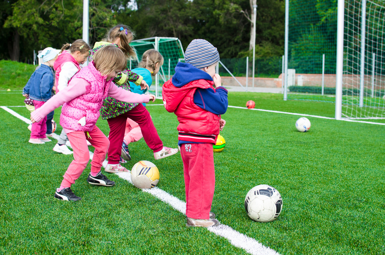 Toddler Playing Soccer